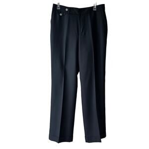 Lauren Ralph Lauren Silk Trouser Pants Career Cuffed Black 10 Classic Office